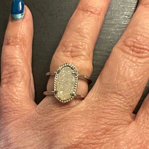 Kendra Scott Silver Ring with Clear Stone